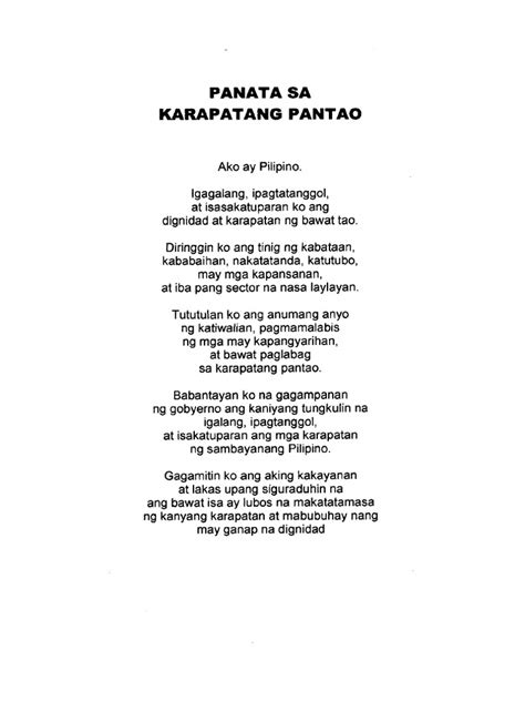 Panata sa mga karapatang pantao. 1. Ano .